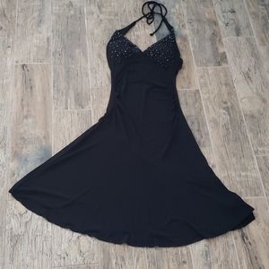 Black halter dress